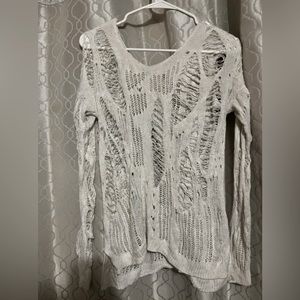 Shredded type top, white